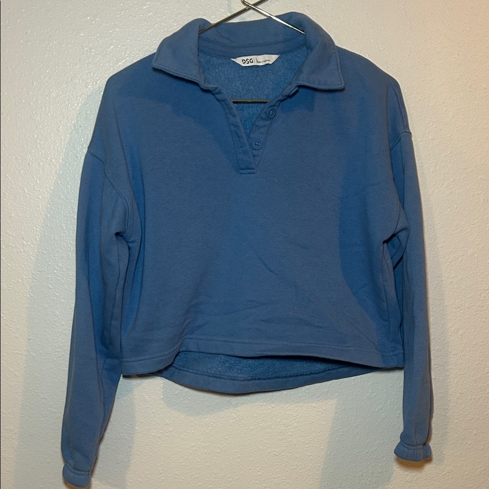 DSG Kids Blue Long Sleeve Polo Shirt